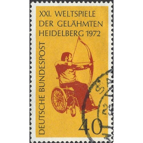 GERMANY, SPORT, Wheelchair Archery, yellow 1972, 40pf