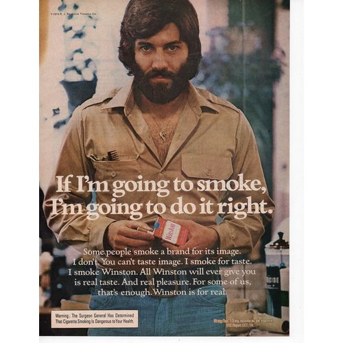 Winston Cigarettes vintage Full Page Print Ad April 19715