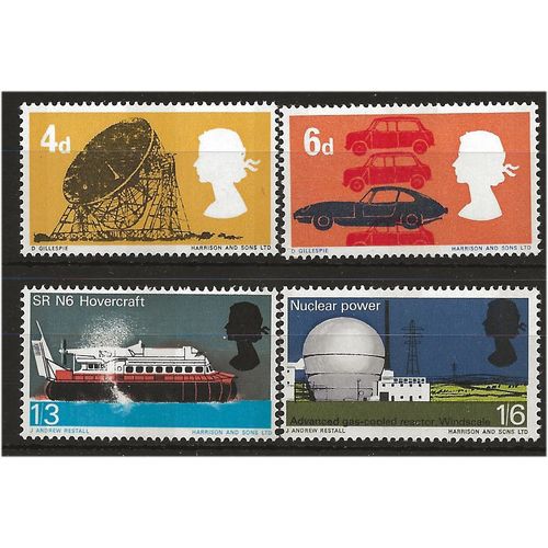 1966 Technology Phosphor Set SG701p-704p Unmounted Mint .