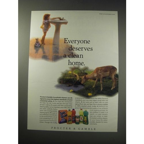 1991 Procter & Gamble Household Cleaners Ad - Everyone deserves a clean home