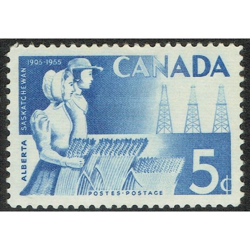 Canada 1955 50th Anniversary of Alberta 5c Ultramarine SG481 MM