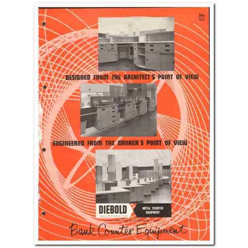 DIEBOLD INC 1964 modular metal bank counter equipment vintage catalog
