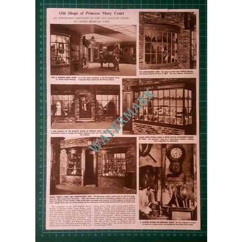 (X326) Princess Mary Court Shops Castle Museum York - 1950 Clip