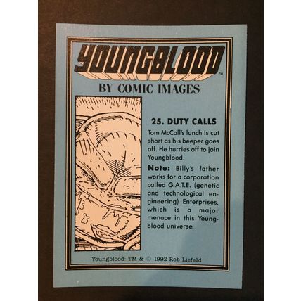 Youngblood trading card #25, excellent condition!