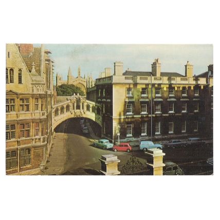 HERTFORD & NEW COLLEGES from THE SHELDONIAN , OXFORD vintage unused postcard . =