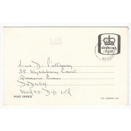 Birmingham Head Post Office 1973 PLSO OPS DIV Postcard Postal History