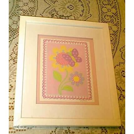 TARGET PINK FLOWER I BUTTERFLY BY KRIS BANKS WALL ART