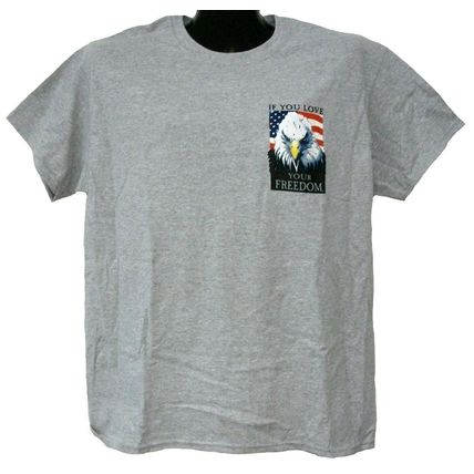 If You Love Your Freedom Thank A Vet Gray Shirt-Large