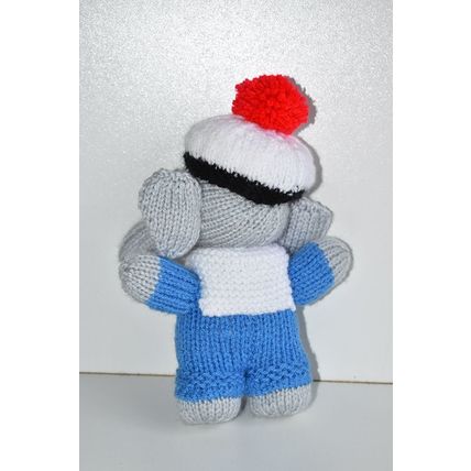 Hand Knitted Sailor Elephant Toy