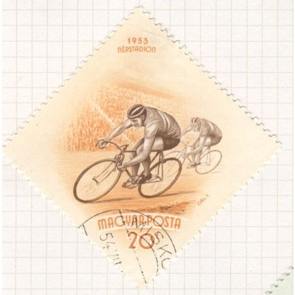 Hungary 1953 - 20f orange/dark brown - Cyclists - used