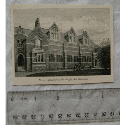 Vintage engraving - No. 4 Exterior of the Rugby Art Museum