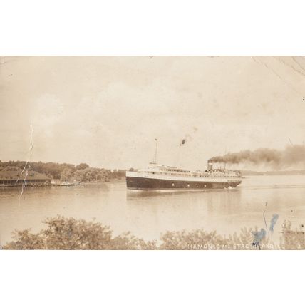SS Hamonic at Stag Island Canada Real Photo Military Postcard