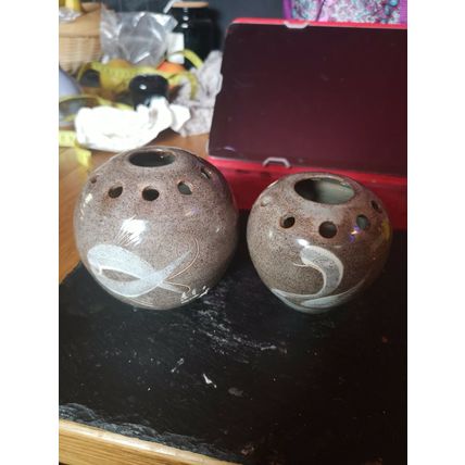 2 Studio Pottery Pots fish And Swan Grand Atlantic