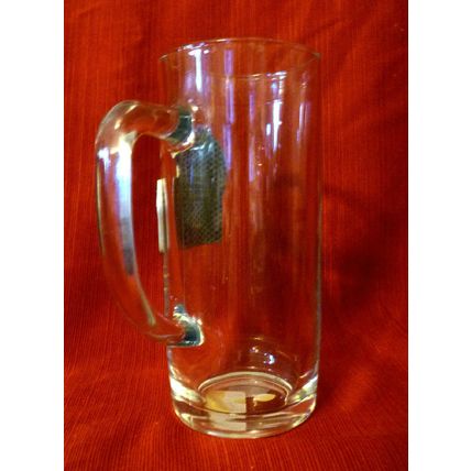 NEW ENGLAND PATRIOTS TALL GLASS & PEWTER TANKARD PERSONALIZED for JEN w HOLOGRAM