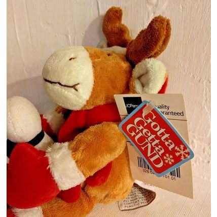 Gund Rare 9" Christmas Flapadoodles Moose Snowman Holiday Beanie Stuffed Animal