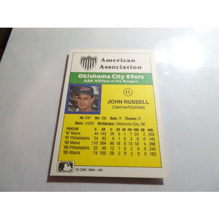 1990 CMC Card # 161 John Russell Very Good-Excellent (4) Oklahoma City 89ers
