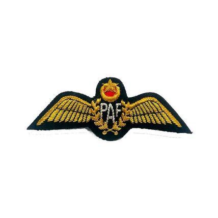 PAKISTAN AIR FORCE PILOT GOLD BULLION WIRE WING EXCELLENT QUALITY CP BRAND