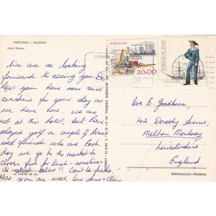 Hotel Penina Algarve Portugal Postcard posted 1987 crease