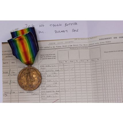 WW1 Victory Medal 20th Northumberland Fusiliers 18th Durham Pals Wounded