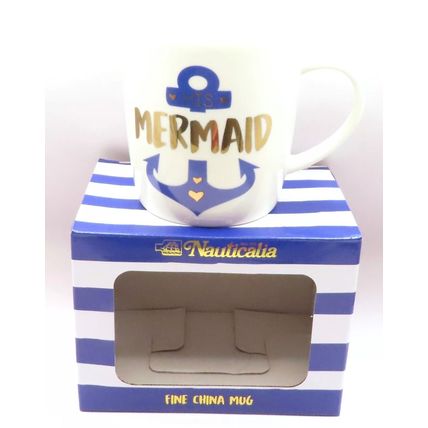 His Mermaid Mug Fine China Blue Anchor 9 CM Boxed Tableware Beverage Gift