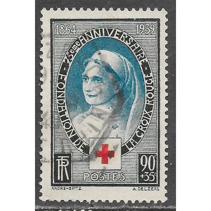 FRANCE 1939 CHARITY STAMP RED CROSS 75th USED NURSE SG634 Mi440 440 Mi