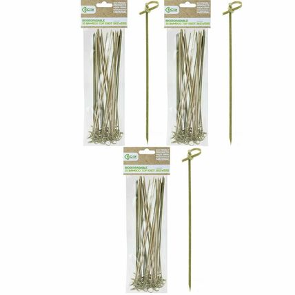 Biodegradable Bamboo Paddle Skewers BBQ Grill Kebab Party Stick Fondue Cocktail
