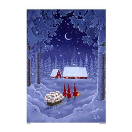 10503 - Korsch Advent - "Tomte" with Sleigh - 14"H x 8.625"W x .1"D