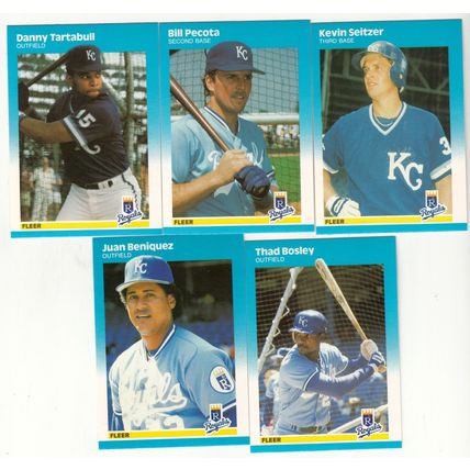 1987 Fleer Kansas City Royals UPDATE Team Set of 5 Baseball Cards