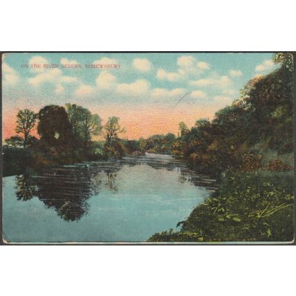 On the River Severn, Shrewsbury, Shropshire, 1914 - GD&DL Postcard