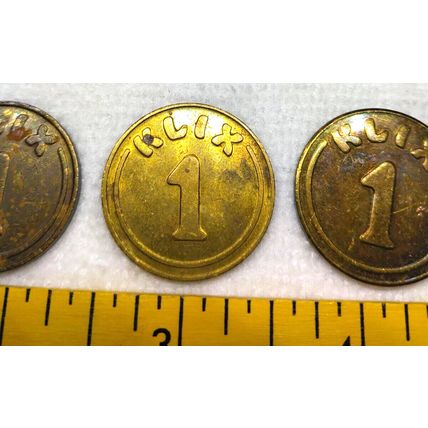 United Kingdom Klix 1 Drink Dispenser Tokens Brass Coin 27 mm Set of 4