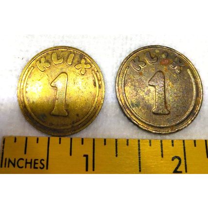 United Kingdom Klix 1 Drink Dispenser Tokens Brass Coin 27 mm Set of 4