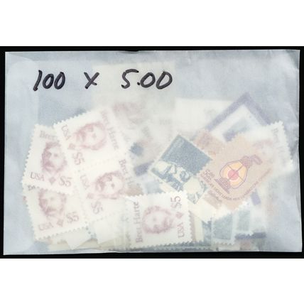 5 X 100 Mint Stamps - Discount Postage Lot - Face Value $500.00 - Stuart Katz