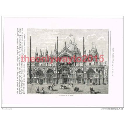 Cathedral of St Mark, Venice, Italy, Book Illustration (Print), c1891