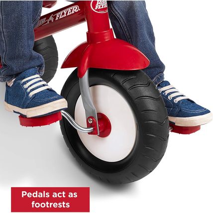 Radio Flyer Deluxe Steer & Stroll Kids Tricycle, Toddler Trike for Ages 2-5, Red