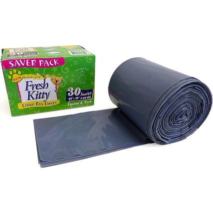 30 Count Fresh Kitty Litter Box Liners Super Thick, Durable, Easy Clean up Jumbo