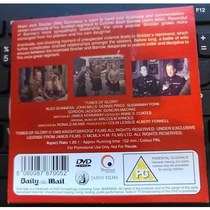 Tunes Of Glory DVD Promo The Daily Mail Full War Movie Alec Guinness
