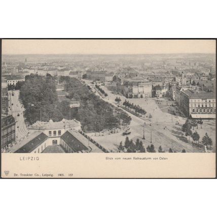 Blick vom Neuen Rathausturm von Osten, Leipzig, 1905 - Dr Trenkler AK