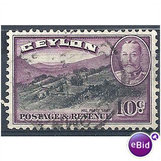 Ceylon 1935 SG372 10c Black & Purple.Fine Used.