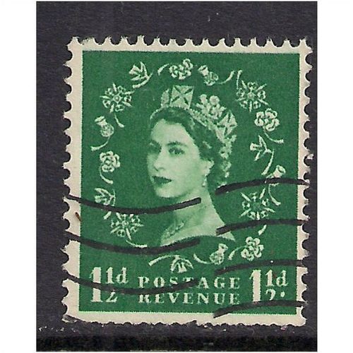 GB 1955 - 58 QE2 1 1/2d Green Wilding SG 542 WMK 165.( E693 )