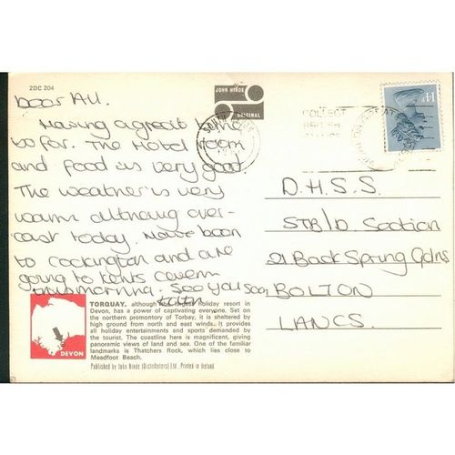 Inner Harbour & Vane Hill, Torquay, Devon 1981 - J Hinde Ltd - 2DC 204
