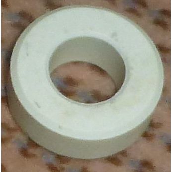 Matt white ceramic Insulator 24.3 dia 11.7 hole 9.6mm long RF or antenna