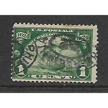 USA 1924 1c GREEN NIEU NEDERLAND SHIP SG 618 USED