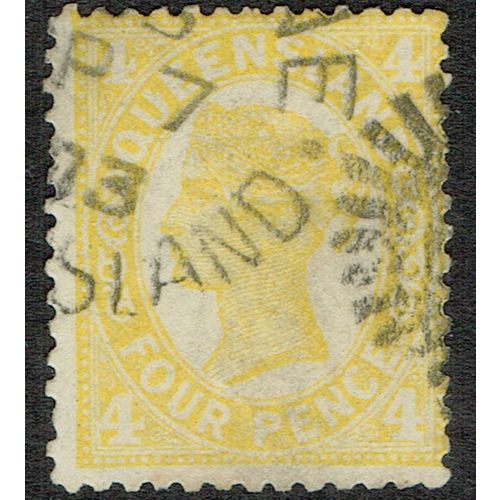 Queensland 1897 4d Yellow Die I SG243 FU