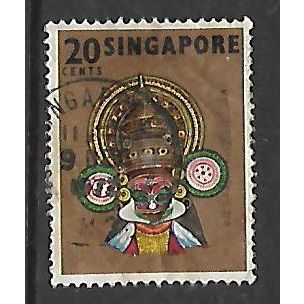 SINGAPORE 1968 20c KATHAK KALI SG 107 FINE USED#2