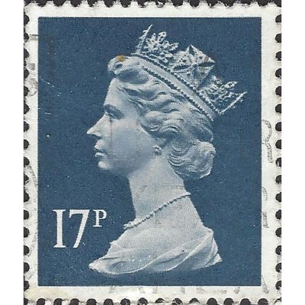 GB, Queen Elizabeth Machin, dark blue 1990, 17p, #2