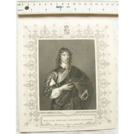 Vintage engraving - William Howard, Viscount Stafford