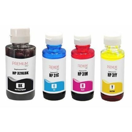 Compatible with HP 32XL Black + HP 31 Cyan/Magenta/Yellow Compatible Premium Ink
