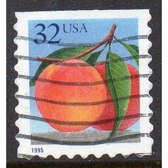 USA 1995 Fruits - Peach 32c s/a Used