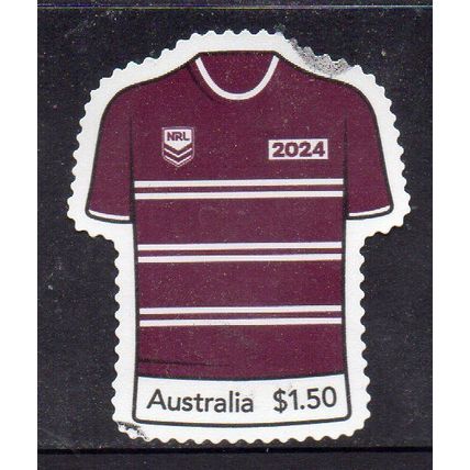 NATIONAL RUGBY LEAGUE (NRL) JERSEY, SEA EAGLES, USED SELF-ADHESIVE MYSTAMP. 15