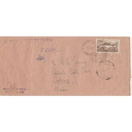 Bhutan 1966 Rinpung Dzong-Paro Cover VGC Government Salt Clerk written VGC